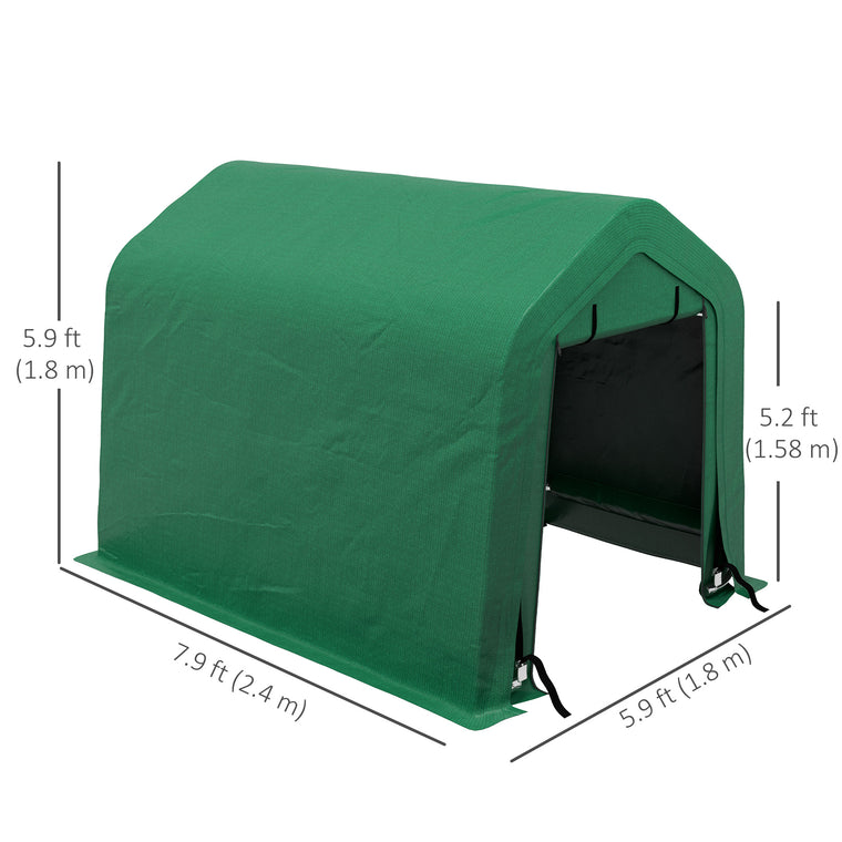 8' x 6' Carport with Roll-Up Door and Sidewalls