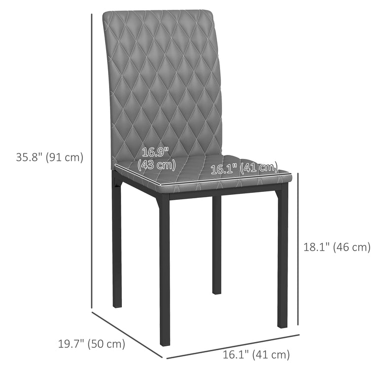 Faux Leather Dining Chairs Set of 4