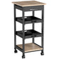 Kitchen Island Rolling Trolley Utility Serving Cart with Drawer Black