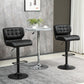 Swivel PU Leather Barstools Set of 2 Adjustable Bar Stools with Footrest Back for Kitchen Counter Dining Room Black