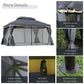 13' x 10' Patio Gazebo, Double Roof Outdoor Gazebo Canopy Shelter with Netting & Curtains, Strong Aluminum Frame, Black