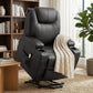Power Lift Recliner Chair for Elderly, PU Leather Lift Chair with Thick and High Back, Footrest, Remote, Side Pockets, Cup Holders, Reclining Sofa for Living Room, Black