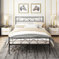 Metal Queen Platform Bed Frame with Headboard, Steel Slat Support, Underbed Storage, No Box Spring Needed, Easy Assembly