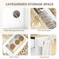 Kitchen Island with Storage, Rolling Kitchen Cart with Foldable Drop Leaf, Power Outlet and USB Ports, White