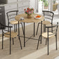 5 Piece Dining Table Set, Space Saving Round Dining Set for 4 with Metal Frame for Small Spaces, Natural