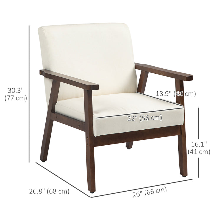 Linen-Feel Cushioned Accent Chair