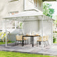 10' x 10' Patio Gazebo, Double Roof Outdoor Gazebo Canopy Shelter with Storage, Hook, Metal Frame, Cream White