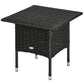 20" Patio Wicker Coffee Table, Outdoor Coffee Table with Plastic Board Underneath the Woven Tabletop for Patio, Garden, Balcony, Black