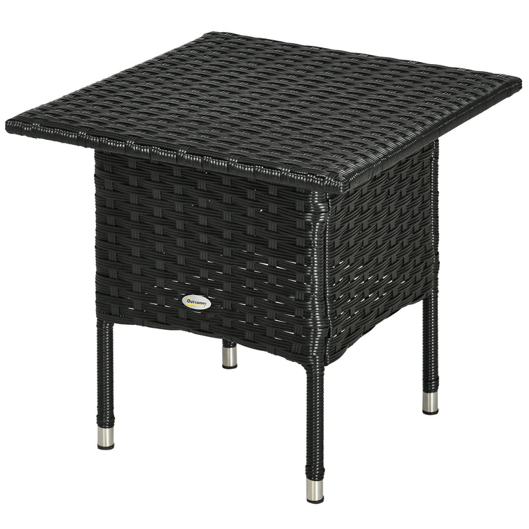20" Wicker Coffee Table with Woven Tabletop
