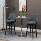Extra Tall Bar Stools Set of 2, Modern 360° Swivel Barstools, Dining Room Chairs with Steel Legs Footrest, Charcoal Grey