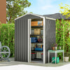 4.5' x 3' Waterproof Metal Garden Shed - Light Grey