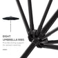 10' x 8' Round Market Umbrella, Patio Umbrella with Crank Handle and Tilt, Outdoor Parasol for Garden, Black