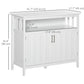 Sideboard Buffet Server Storage Cabinet Console Table with 2 Doors and Adjustable Shelves for Kitchen & Dining Room, White