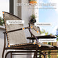 Patio Glider Rocking Chair 2 Person Outdoor Loveseat Rocker Garden Furniture Bench, Flaxen
