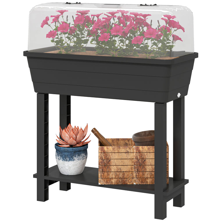 41L Self-Watering Raised Garden Bed with Storage Shelf