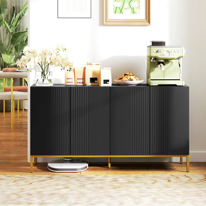 Sideboard Buffet Cabinet with Soft-Close Doors - Black