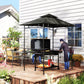 8' x 5' Outdoor Grill Gazebo, Double Tiered Barbecue Grill Gazebo Shelter with 2 Side Shelves, Hooks, Dark Grey