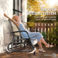 3-Seat Outdoor Glider Chair, Patio Rocking Chair, Steel Frame, Sling Fabric Seat for Garden, Backyard, Lawn, Blue