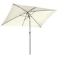 6.5x10ft Rectangle Aluminum Tilt Patio Umbrella, Garden Market Parasol, Outdoor Sunshade Canopy with Crank, Cream White
