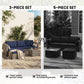 3pcs Modern Rattan Sofa Set, Wicker Patio Furniture Set with Coffee Table, Cushions, Pillows