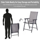 Outdoor Dining Chairs Set of 2, Folding Patio Dining Set with Texteline and Steel Frame for Park Convenient Seat