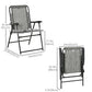 2 Pieces Outdoor Folding Patio Chair Set, Portable Camping Chairs with Armrests for Garden, Patio, Pool, Beach, Grey