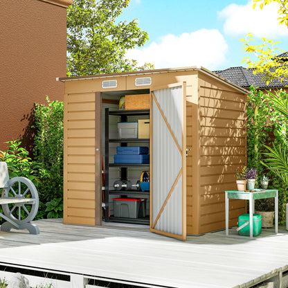 6' x 4' Galvanized Metal Shed with Double Doors