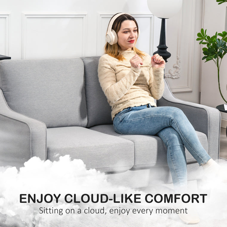 Linen Loveseat Sofa with Pocket Spring