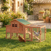 Orange Mobile Wooden Chicken Coop with Run & Nesting Box