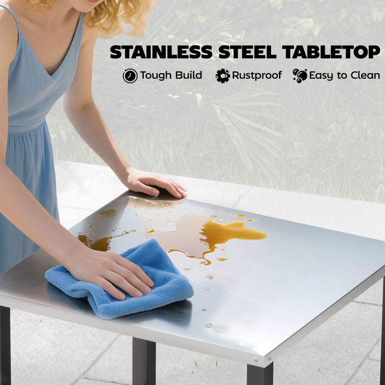 Black 3-Tier Rolling Pizza Oven Stand with Steel Top