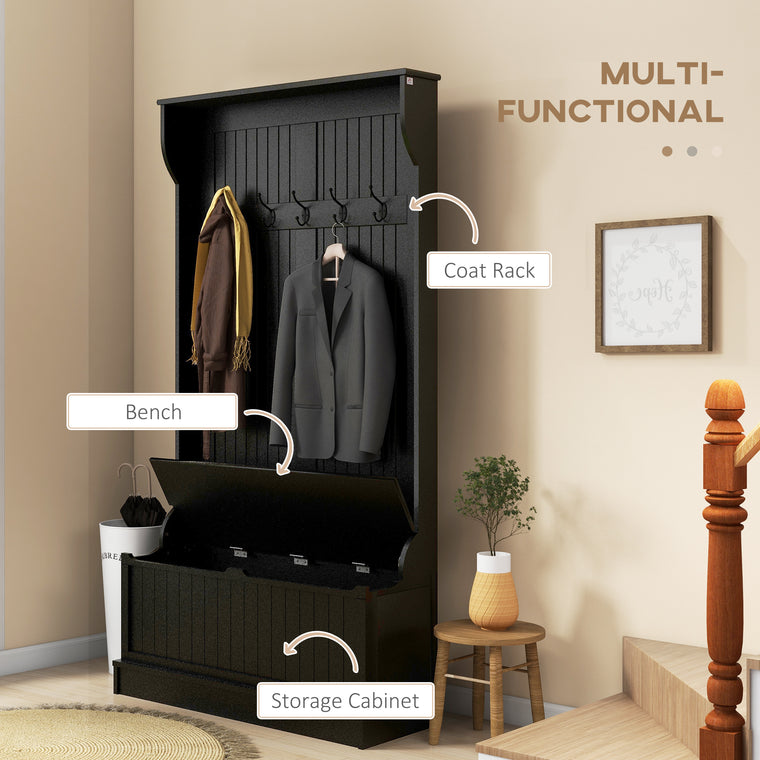 4-in-1 Hall Tree with Shoe Storage and Bench