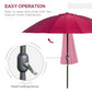 8ft Shanghai Garden Parasol Umbrella with Crank & Tilt, Adjustable Outdoor Sun Shade, Wine Red