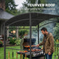 7' x 5' Garden Grill Canopy, BBQ Grill Gazebo Tent with Steel Frame and Hooks, Outdoor Sun Shade, Charcoal Grey