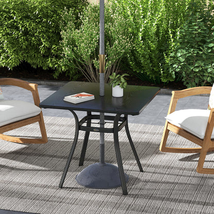 Rectangle Patio Dining Table with Steel Legs
