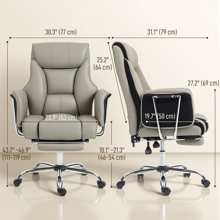 High Back Reclining Executive Chair with Footrest