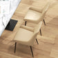 Upholstered Kitchen Chairs, Modern Dining Chairs Set of 2 with Diamond Tufting and Steel Legs for Dining Room, Khaki