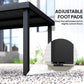 Patio Dining Table for 8, Rectangular Aluminum Outdoor Table for Garden Lawn Backyard, Black