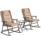 3-Piece Outdoor Foldable Rocking Chair Set, Orange