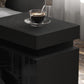 Nightstand, Bedside Table with LED Lights and 2 Drawers for Bedroom, Living Room, Black