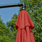 11FT Cantilever Patio Umbrella with Offset Hanging, Easy Tilt Adjustment & Cross Base for Backyard, Poolside, Red