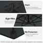 9.7ft Offset Patio UmbrellaCantilever Parasol with Crank Handle, 8 Ribs and Cross Base for Outdoor, Sun Shade, Black