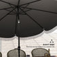 9FT Patio Umbrella Parasol, UPF 30+ Outdoor Market Umbrella with Crank, 8 Ribs, Push Button Tilt, Vented Patio Table Umbrella for Deck Backyard Lawn, Charcoal Grey