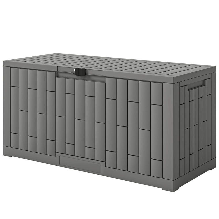 80-Gallon Lockable Resin Deck Box, UV Resistant