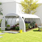 20'x10'x6.6' Tunnel Greenhouse with UV-Resistant Cover, Zippered Door and 12 Roll-up Windows, Outdoor Green House for Garden Plant, White