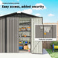6.5' x 4' Metal Garden Shed with Lockable Doors - Light Grey