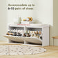 Entryway Bench with Padded Seat and Flip-Drawers, Holds up to 529lbs, Shoe Storage Bench for 10 Pairs of Shoes, White