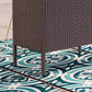 Bar Height Outdoor Rattan Table, Patio Wicker Bar Table with 2 Storage Shelves, 55.1" x 18.5" x 37", Brown