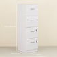 Vertical Filing Cabinet with Lock, 4 Drawer File Cabinet with Adjustable Hanging Bar for A4 and Letter Size, White