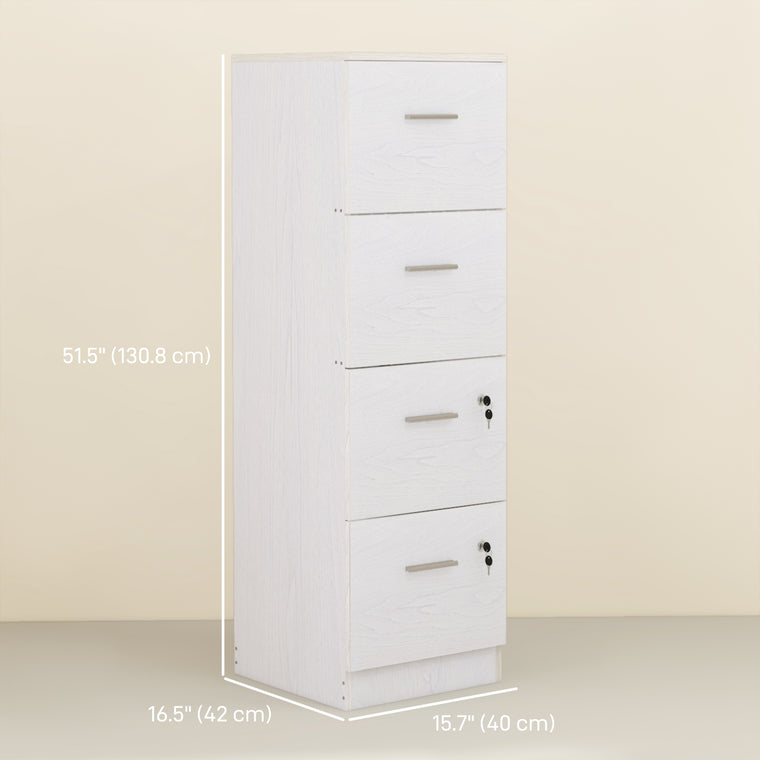4-Drawer Vertical Filing Cabinet with Lock