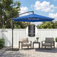 9.7 ft Offset Patio Umbrella with Water/Sand Fillable Weights, Garden Hanging Parasol with Locking Latch, Navy Blue